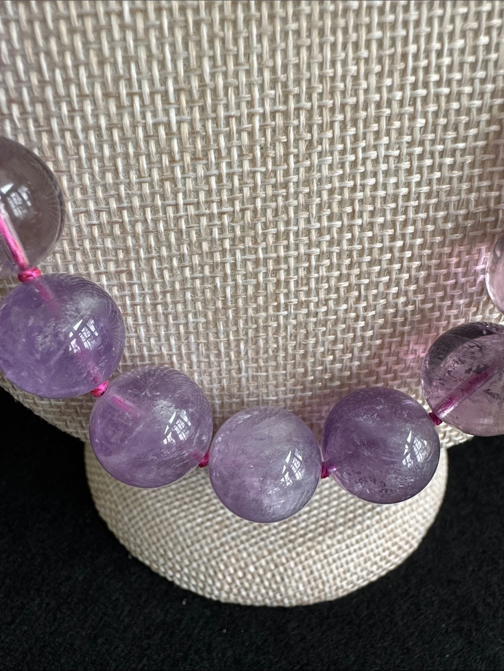 VTG Genuine Lavender Amethyst Graduated Bead Necklace 17-18" - Picture 2 of 6